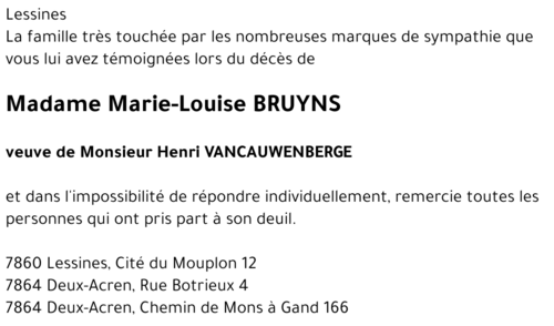 Marie-Louise BRUYNS