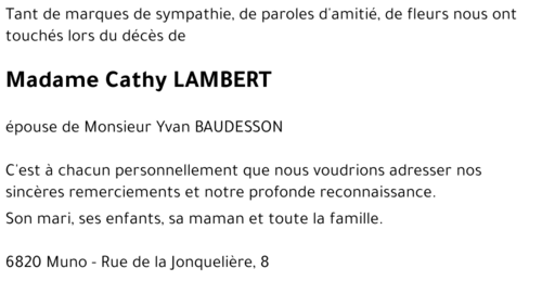 Cathy LAMBERT