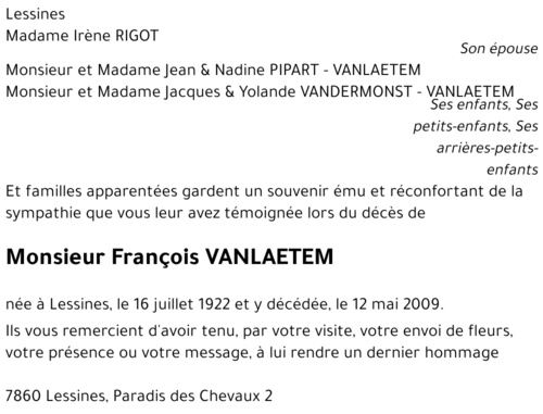 François VANLAETEM