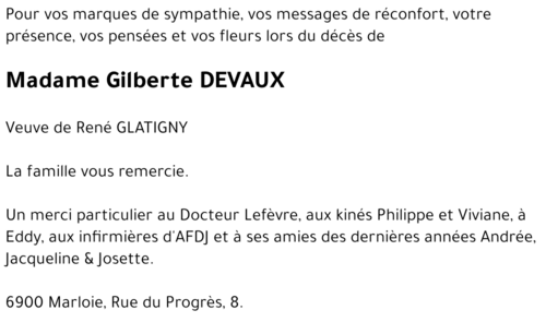 Gilberte DEVAUX