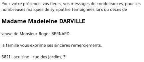 Madeleine DARVILLE
