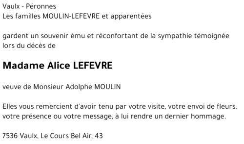 Alice LEFEVRE