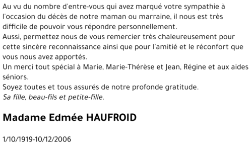 Edmée HAUFROID