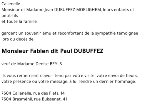 Fabien DUBUFFEZ