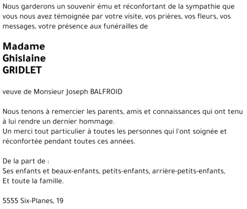 Ghislaine GRIDLET