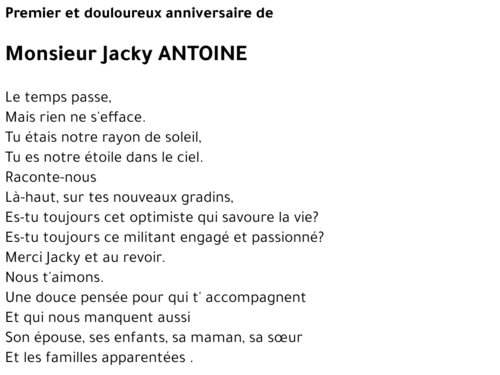 Jacky ANTOINE