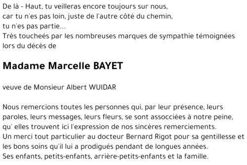 Marcelle BAYET