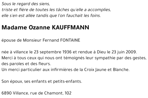 Ozanne KAUFFMANN