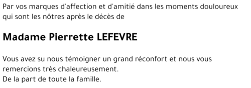 Pierrette LEFEVRE