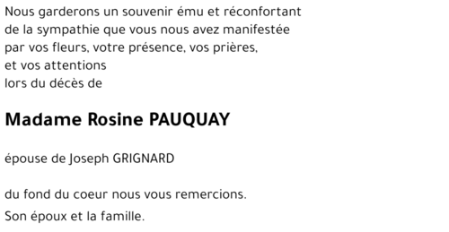 Rosine PAUQUAY