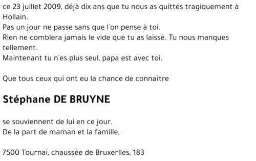 Stéphane DE BRUYNE