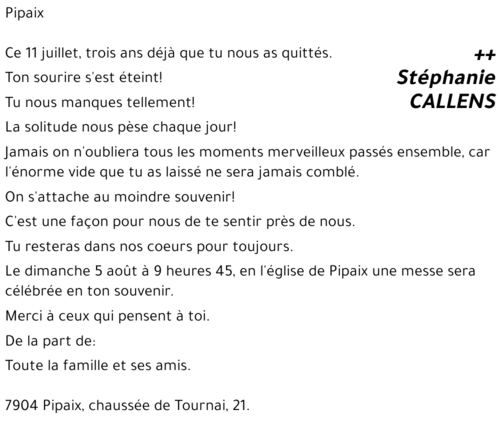 Stéphanie CALLENS
