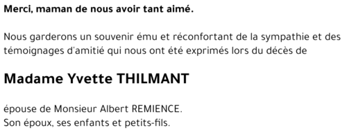 Yvette THILMANT