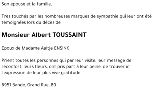 Albert TOUSSAINT