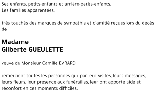 Gilberte GUEULETTE