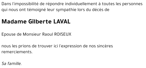 Gilberte LAVAL