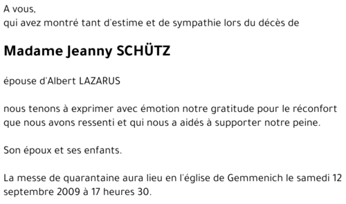 Jeanny LAZARUS-SCHUTZ
