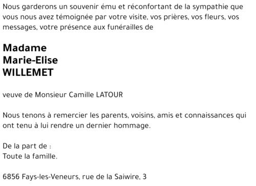 Marie-Elise WILLEMET