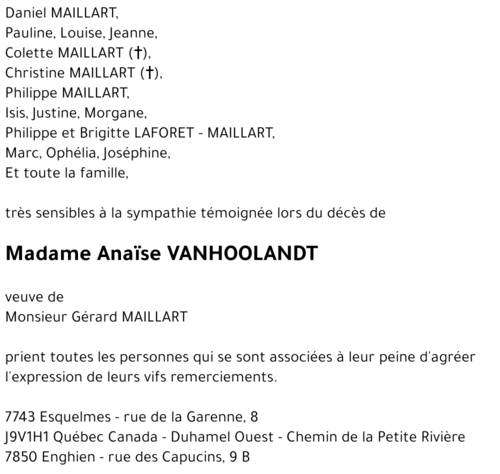Anaïse VANHOOLANDT
