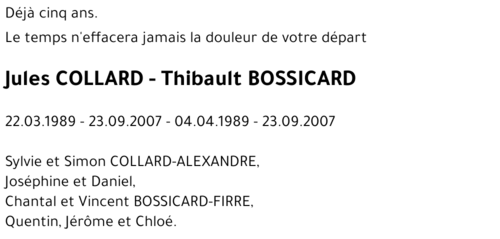 Jules  -  Thibault COLLARD  - BOSSICARD