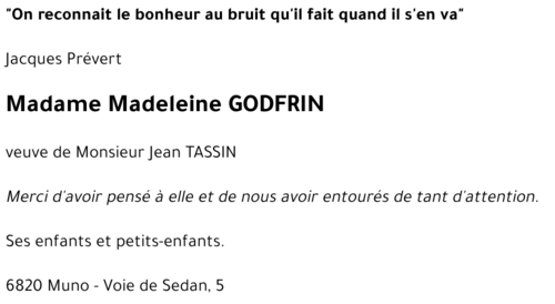 Madeleine GODFRIN