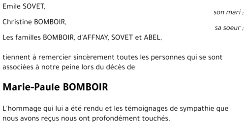 Marie-Paule BOMBOIR