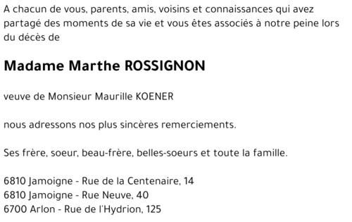 Marthe ROSSIGNON