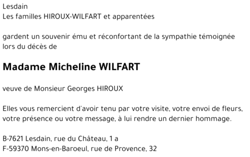 Micheline WILFART