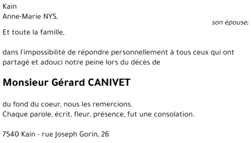 Gérard CANIVET