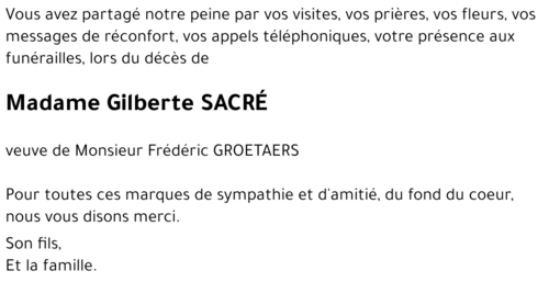Gilberte SACRÉ