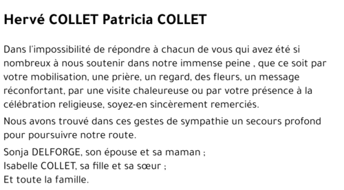 Hervé et Patricia COLLET