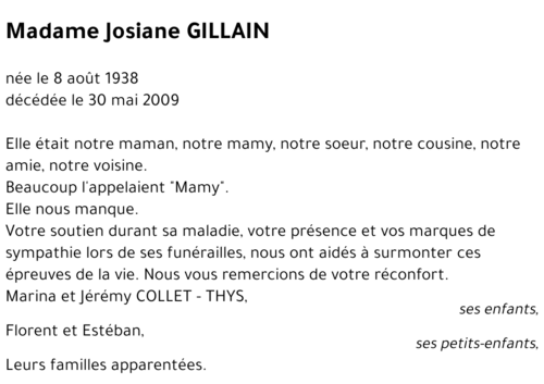 Josiane GILLAIN