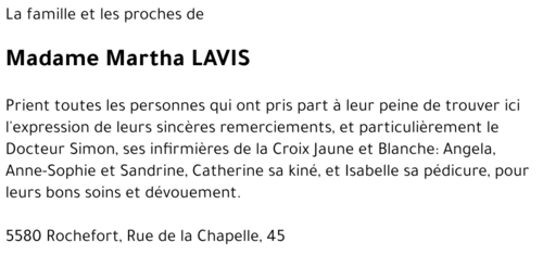 Martha LAVIS