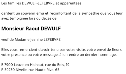 Raoul DEWULF