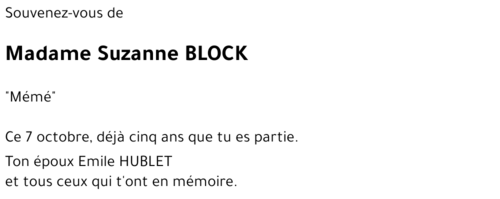Suzanne BLOCK