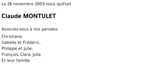 Claude MONTULET
