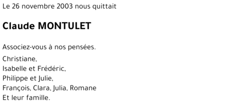 Claude MONTULET