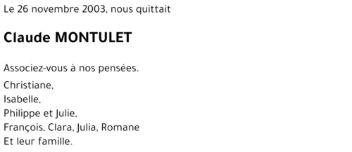 Claude MONTULET