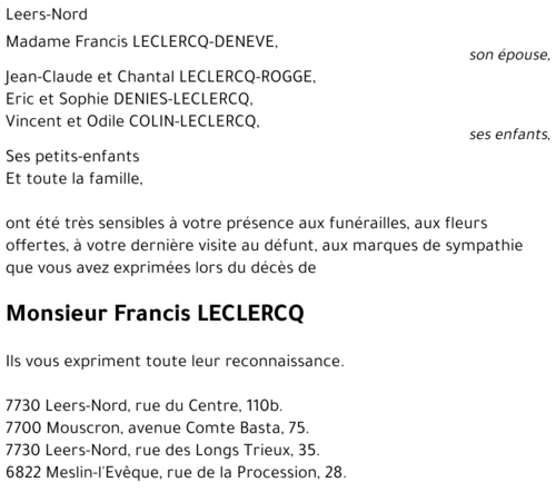 Francis LECLERCQ