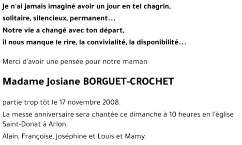 Josiane BORGUET-CROCHET