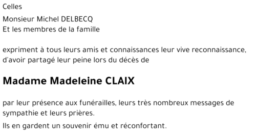 Madeleine CLAIX