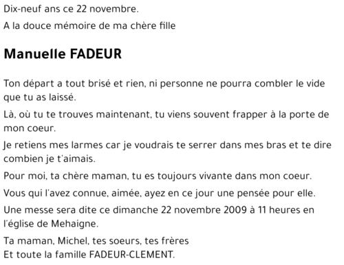 Manuelle FADEUR