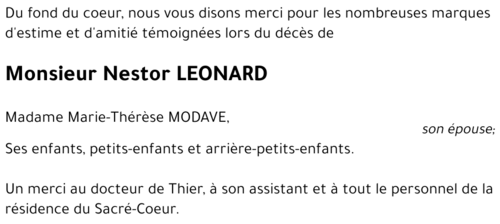 Nestor LEONARD