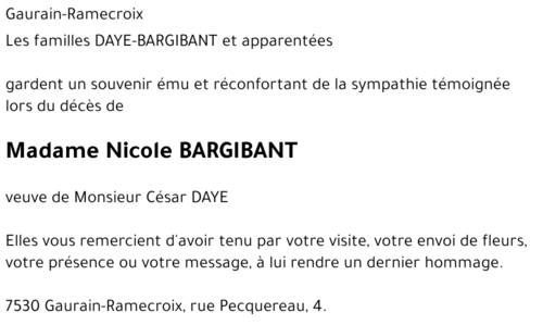 Nicole BARGIBANT