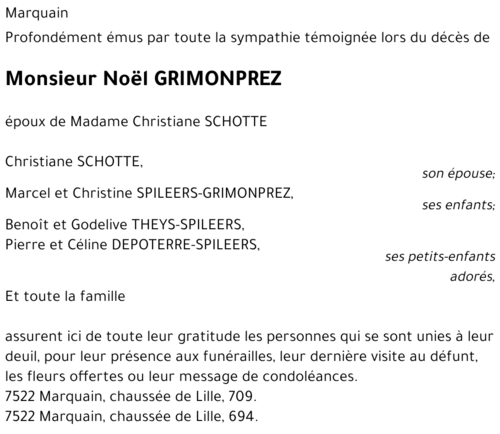 Noël GRIMONPREZ