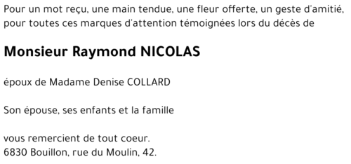 Raymond NICOLAS