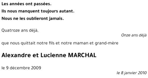 Alexandre et Lucienne MARCHAL