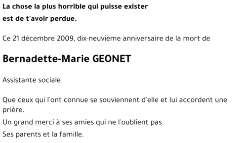 Bernadette-Marie GEONET