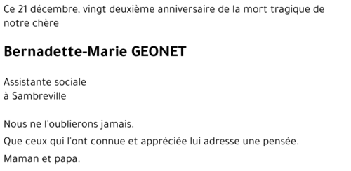 Bernadette-Marie GEONET