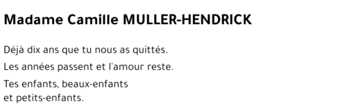 Camille MULLER-HENDRICK